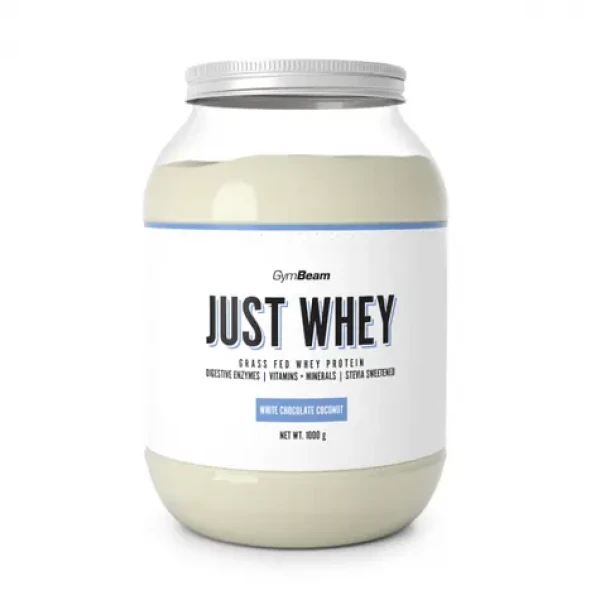 Just Whey Grass-Fed Protein – GymBeam (bílá čokoláda kokos, 1000 g) (28324-3-1000g-white-chocolate-coconut)