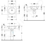 DURAVIT - Darling New Umyvadlo 550x480 mm, s 1 otvorem pro baterii, alpská bílá 2621550000