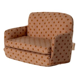 Maileg Rozkládací pohovka pro myšky Maileg Dots, béžová barva, textil