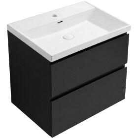CERANO - Koupelnová skříňka Carole - keramické umyvadlo Viano - černá matná - 50,8x62,5x46,4 CER-700377