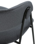 Židle jidelní, šedá látka, černá kovová noha