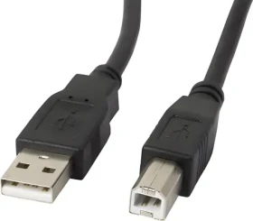 Lanberg CA-USBA-10CC-0010-BK černá / Datový kabel / USB-A (M) - USB-B (M) / 1 m (CA-USBA-10CC-0010-BK)