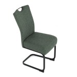 Židle jídelní, taštičkové pružiny v sedáku, zelená látka, černý kov