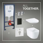 GROHE - Start Round Set předstěnové instalace, klozetu Start Round, sedátka Softclose a tlačítka Even, matná černá 103847SH00