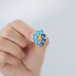 Náušnice Swarovski Elements Leah Blue - květina, Modrá