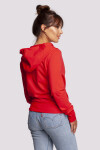 B246 Zavinovací svetr kapucí červený EU