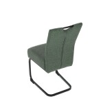 Židle jídelní, taštičkové pružiny v sedáku, zelená látka, černý kov