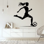 Samolepka Fotbalistka Barva: modrá, Velikost: 40 x 42 cm