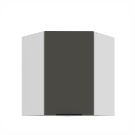 Horní rohová skříňka Aria 60x60 GN-72 1F (45°) Barva korpusu: Bílá, Barva dvířek: GR - Graphite AFM