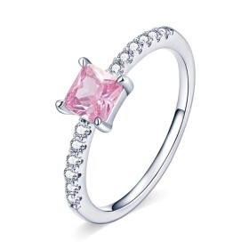 Stříbrný prsten Swarovski Elements Erica, stříbro 925/1000, Růžová 52