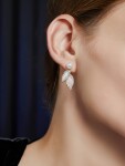 Luxusní náušnice s bílou perlou Ignácia - sladkovodní perla, Bílá