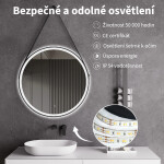 CERANO - Koupelnové LED zrcadlo Rotondo, kovový rám - černá matná - Ø 60 CER-NT2805Y-60