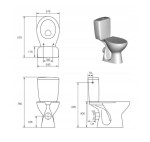 CERSANIT - WC kombi 640 P010 3/6 včetně sedátka duroplast K100-394