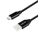 LogiLink USB-A - Micro-USB černá / Kabel / opletený / USB 2.0 / 0,3 m (CU0143)