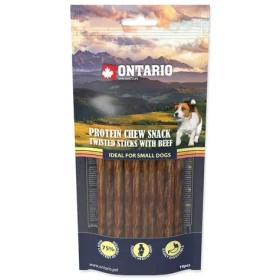 Ontario Protein žvýkací pamlsek točené tyčinky s hovězím 12.7cm 10ks (214-56055)