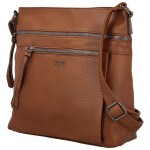 Stylová dámská koženková crossbody kabelka Orniva, hnědá
