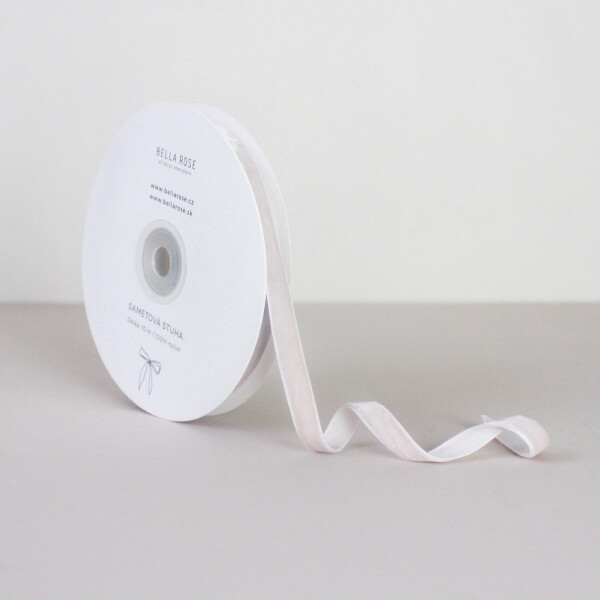 Bella Rose Sametová stuha 1 cm – Taupe (10 m), béžová barva, textil