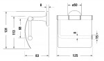 DURAVIT - Starck T Držák toaletního papíru s krytem, kartáčovaný nerez 0099407000