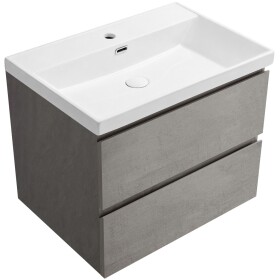 CERANO - Koupelnová skříňka Carole - keramické umyvadlo Viano - betonově šedá - 60,9x62,5x46,5 CER-250506