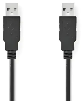 Nedis USB 2.0 kabel černá / Kabel USB / USB-A - USB-A / 480 Mbps / 2 m (CCGB60000BK20)