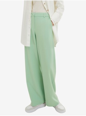 Světle zelené dámské široké kalhoty Tom Tailor dámské