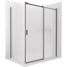 CERANO Sprchový kout Santoro - pravá - 6 mm - černá matná, mléčné sklo - 120x70 cm - posuvný
