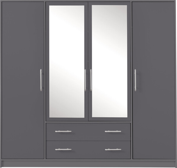 Šatní skříň Smart SR1 Varianta: Se zrcadlem, Barva korpusu + barva dveří: Antracit