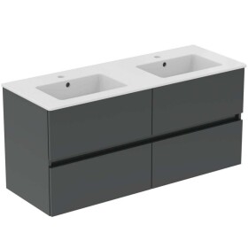 IDEAL STANDARD - Eurovit+ Skříňka s dvojumyvadlem, 55x120x44 cm, 4 zásuvky, tmavě šedá R0577TI