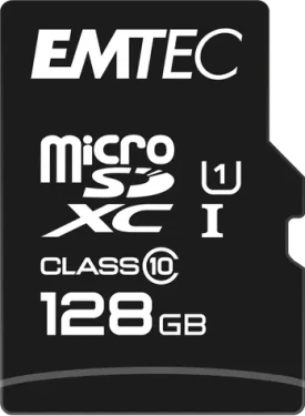 EMTEC MicroSD Card 128GB SDXC CL.10 Gold + / UHS-I U1 / Class 10 / čtení až: 90MBs / zápis až: 20MBs (ECMSDM128GXC10GP)