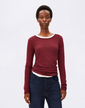 Tričko Armedangels Einiaara Soft Longsleeve 3639 velvet red
