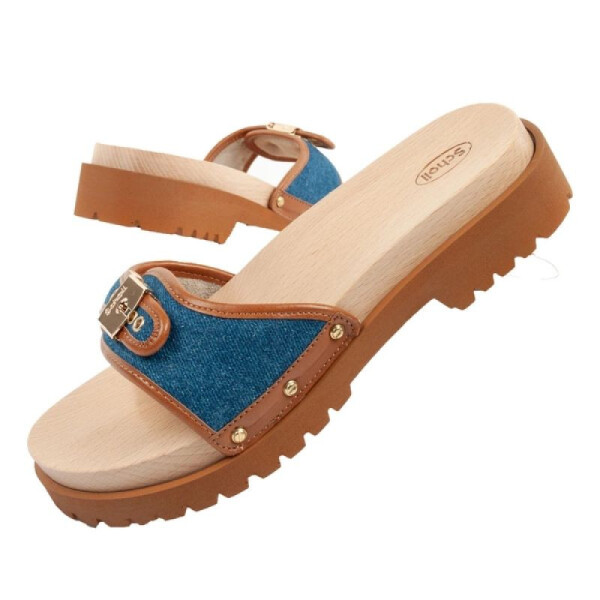 Dámské dřeváky W F305492349 hnědo-modré - Scholl Iconic 40