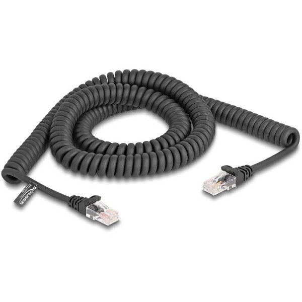 Delock 87994 RJ45 síťové kabely, propojovací kabely CAT 5e 3.00 m černá spirálový kabel 1 ks