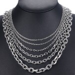 Ocelový náhrdelník John - 9 mm, 75 cm, Rolo chain, chirurgická ocel, Stříbrná 75 cm