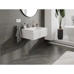 MEXEN/S - Rivel koupelnová skříňka 70 cm s umyvadlem Otis, 1 šuplík, reliéf , bílá mat 91A20-07023-1-BF01-W18M01