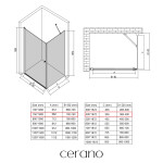 CERANO - Sprchový kout Antelo L/P - 6 mm - chrom, transparentní sklo - 75x40x190 - otočný CER-8050BD122