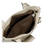 Stylová dámská koženková kabelka na rameno Lucida, krémová