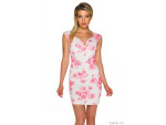 Dámské šaty 25679-1 Moda Italia M/L krémová-růžová