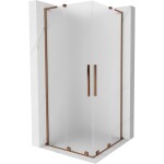 MEXEN/S - Velar L Duo sprchový kout, posuvné dveře 100 x 100, dekor, růžové zlato 871-100-100-02-33-60