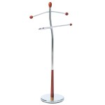 Němý sluha, výška 120 cm, masiv kaučukovník, hnědé moření, kov chrom, nos. 5 kg