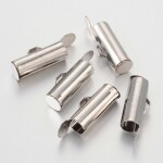 Mosazné zakončovací trubičky - 13,5 x 4,5 mm - platinové - 1 ks