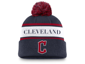 Nike Pánská zimní čepice Cleveland Guardians MLB Peak Standard Cuff Pom Beanie