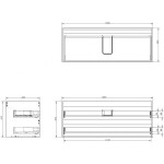 MEXEN - Box-A skříňka pro umyvadlo 120, 2 zásuvky, grafit mat 91AX0-1200-470-2-66