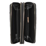 Velká dámská koženková peněženka se dvěma zipy Kris, černá