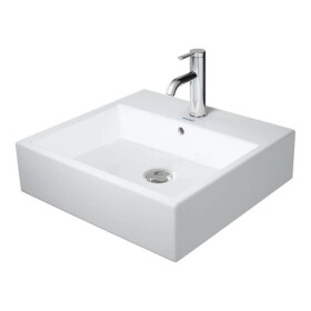 DURAVIT - Vero Air Umyvadlo 50x47 cm, s přepadem, otvor pro baterii, WonderGliss, bílá 23505000001