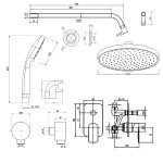AQUALINE - DAPHNE podomítkový sprchový set s pákovou baterií, 2 výstupy, chrom DH943