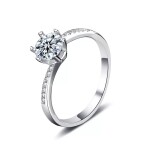 Royal Fashion stříbrný prsten HA-XJZ022-SILVER-MOISSANITE-ZIRCON Velikost: 8 (EU: 57-58)