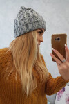 Dámská čepice Eliza K205 grey+violet+ecru UNI