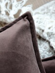 Chic Antique Sametový povlak na polštář Aix Mocca 50 × 50 cm, hnědá barva, textil