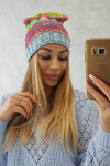 Fleecová čepice Klaudia K255 žlutá neon+modrá UNI