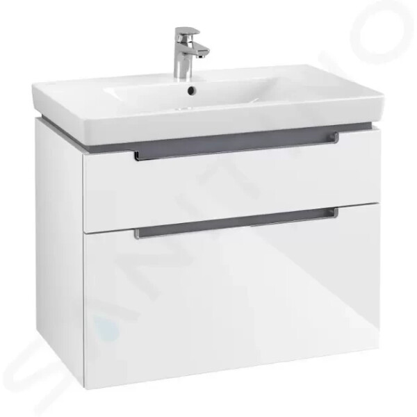 VILLEROY & BOCH - Subway 2.0 Umyvadlová skříňka, 787x590x449 mm, 2 zásuvky, Glosy White A91410DH